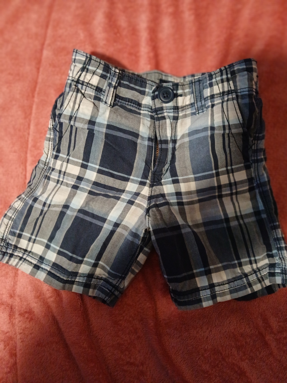 Baby Gap Vintage Plaid Navy and White Kids Shorts